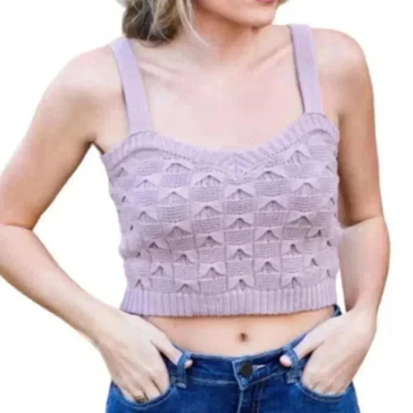 Current Air Tops - NWT Current Air Sweater Crop Tank Top Mauve Pink